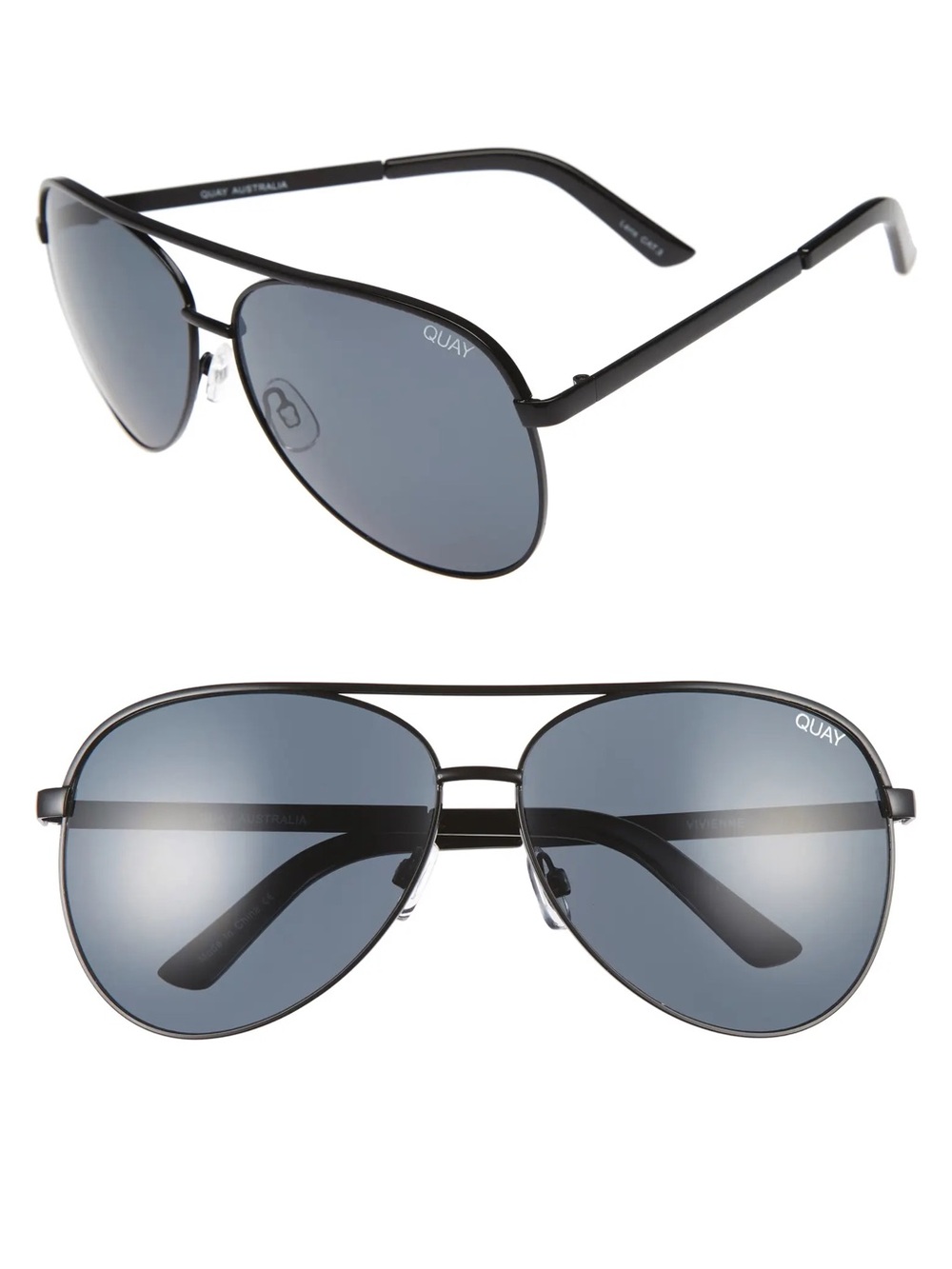 Quay Australia Vivienne 64mm oversized Aviator Sunglasses